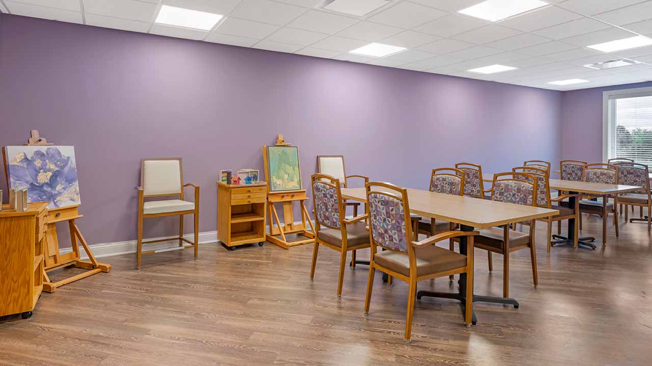 Art studio with easels